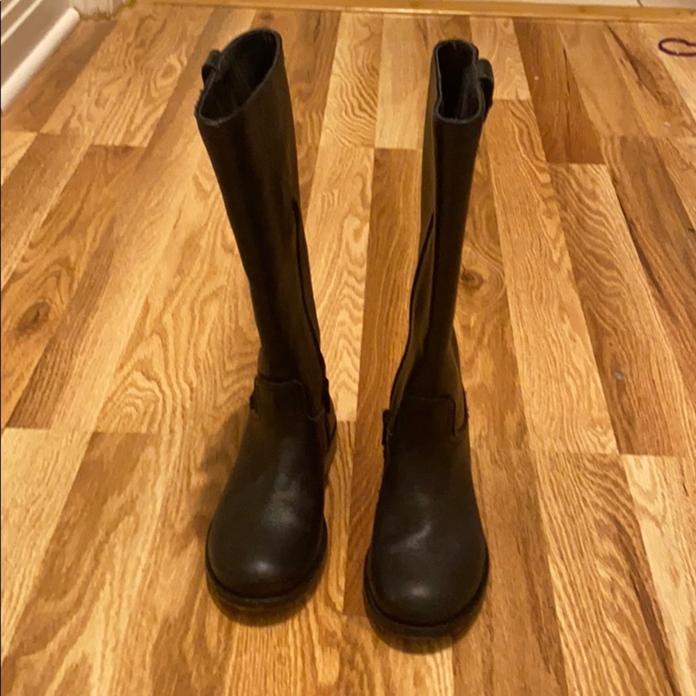 Gucci Kids Tall Leather Boots in Black